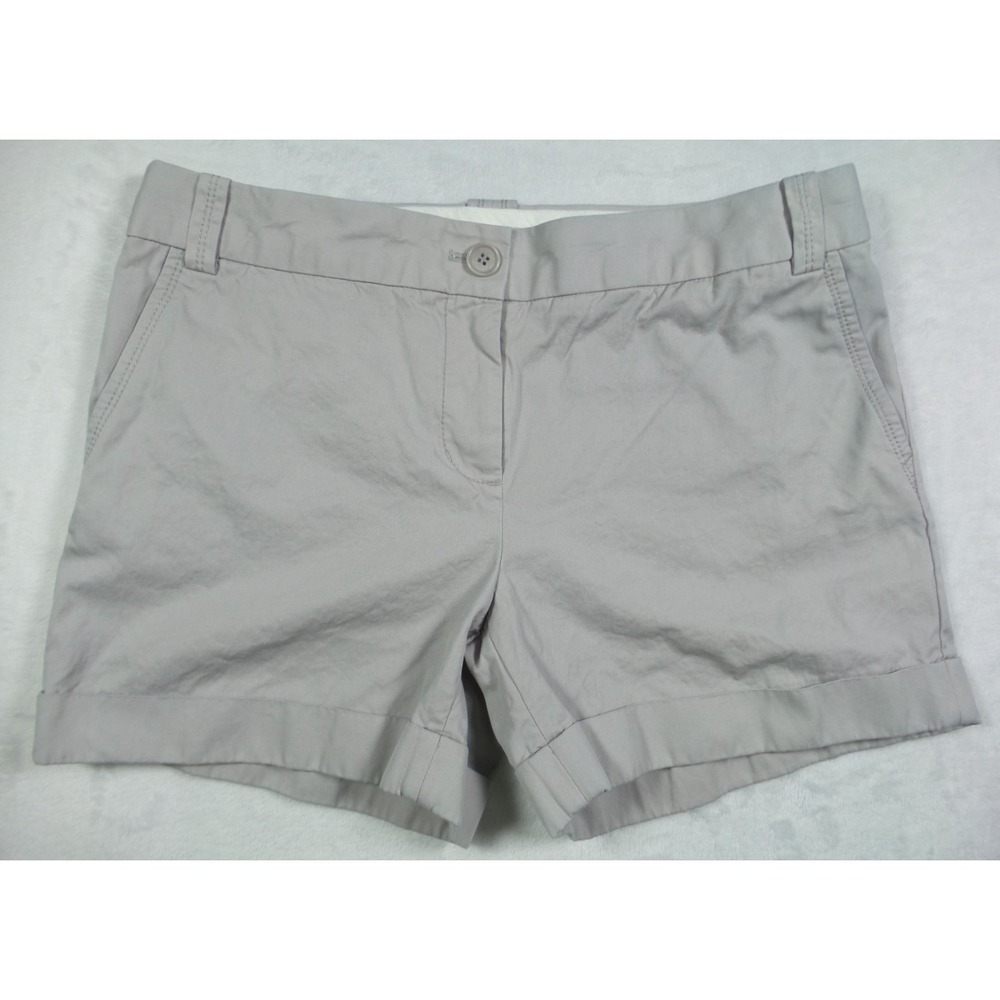J Crew Shorts Womens Size 10 Gray Chino City Fit Cuffed Mid Rise Stretch